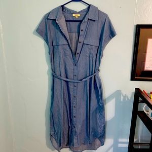 Blue Cotton T-Shirt Dress